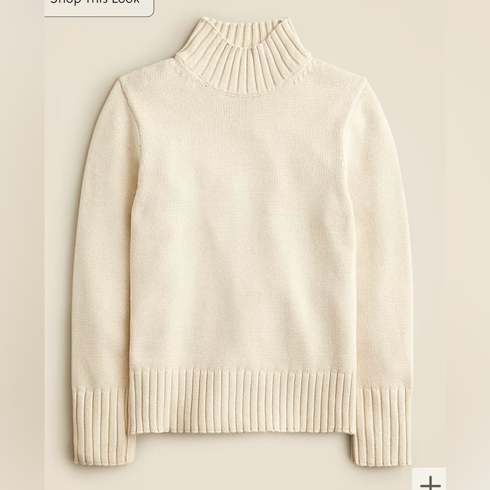 J.Crew Cotton turtleneck sweater in pale bone - Picture 3 of 10